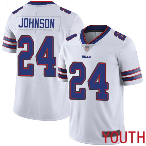 Youth Buffalo Bills 24 Taron Johnson White Vapor Untouchable Limited Player NFL Jersey